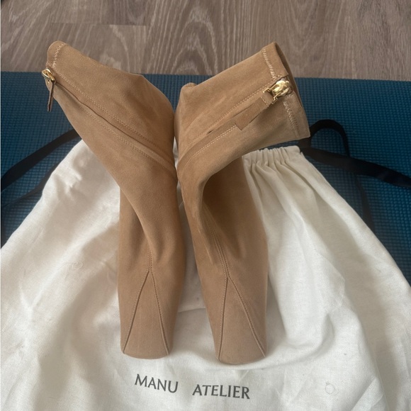 MANU Atelier Women's Stretch Duck Boots, Cappuccino, Tan, 8, NWOT - Picture 3 of 8